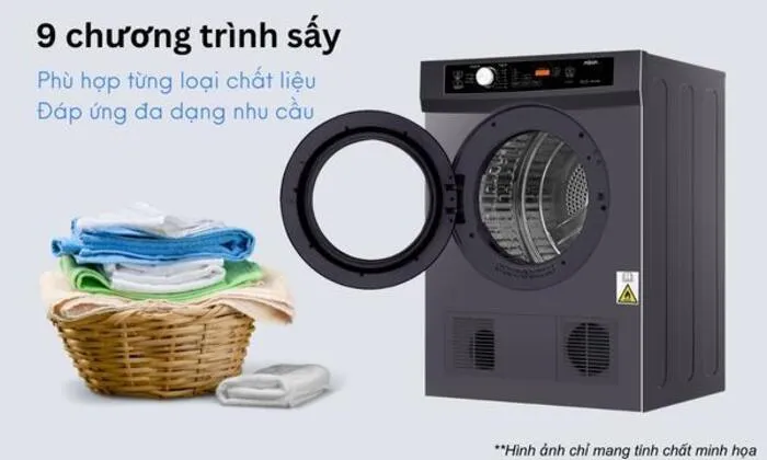 Đa dạng với 9 chương trình sấy